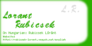 lorant rubicsek business card